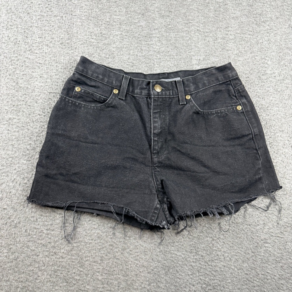 Liz Claiborne Classic Black Denim Cut Off Shorts 8P 6610007 High Rise Vintage